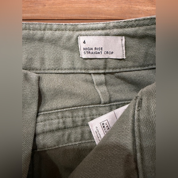 GAP High Rise Straight Crop Utility Pants Olive Green Size 4 - Picture 4 of 4